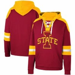 Colosseum Men's Cardinal Iowa State Cyclones Lace-Up 4.0 Pullover Hoodie