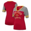 Colosseum Women's Cardinal/Heathered Gray Iowa State Cyclones There You Are V-Neck T-Shirt