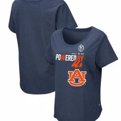 Women's Colosseum Heathered Navy Auburn Tigers PoWered By Title IX T-Shirt
