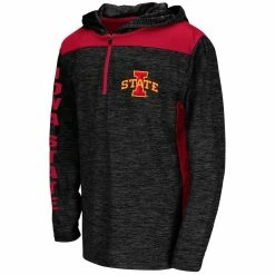 Youth Colosseum Heathered Black Iowa State Cyclones Quick Kick Quarter-Zip Hoodie