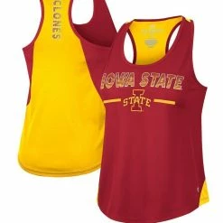 Colosseum Women's Cardinal Iowa State Cyclones Sachs 2-Hit Scoop Neck Racerback Tank Top