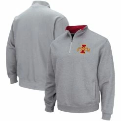 Colosseum Men's Heathered Gray Iowa State Cyclones Tortugas Team Logo Quarter-Zip Jacket