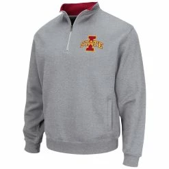 Colosseum Men's Heathered Gray Iowa State Cyclones Tortugas Team Logo Quarter-Zip Jacket -Colosseum Shop DSCO1146884465 1927 ALT2