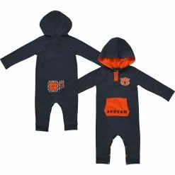 Colosseum Newborn & Infant Navy Auburn Tigers Henry Pocketed Raglan Hoodie Romper