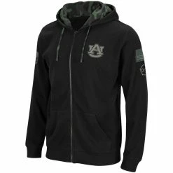 Colosseum Men's Black Auburn Tigers OHT Military Appreciation Waffle Full-Zip Hoodie -Colosseum Shop DSCO1147306837 1007 ALT2