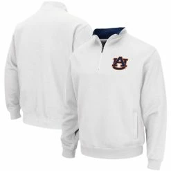 Colosseum Men's White Auburn Tigers Tortugas Logo Quarter-Zip Pullover Jacket
