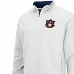 Colosseum Men's White Auburn Tigers Tortugas Logo Quarter-Zip Pullover Jacket -Colosseum Shop DSCO1147400188 3550 ALT2