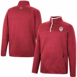Colosseum Men's Crimson Indiana Hoosiers Rebound Quarter-Snap Jacket