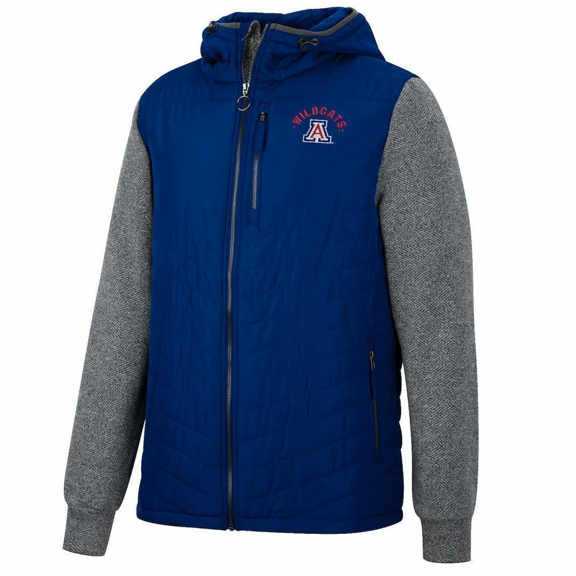 Colosseum Men's Navy/Charcoal Arizona Wildcats Course Herringbone Full-Zip Hoodie 3 Colosseum Men's Navy/Charcoal Arizona Wildcats Course Herringbone Full-Zip Hoodie - Image 3