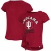 Colosseum Girls Youth Crimson Indiana Hoosiers Salt Tie-Front Raglan T-Shirt