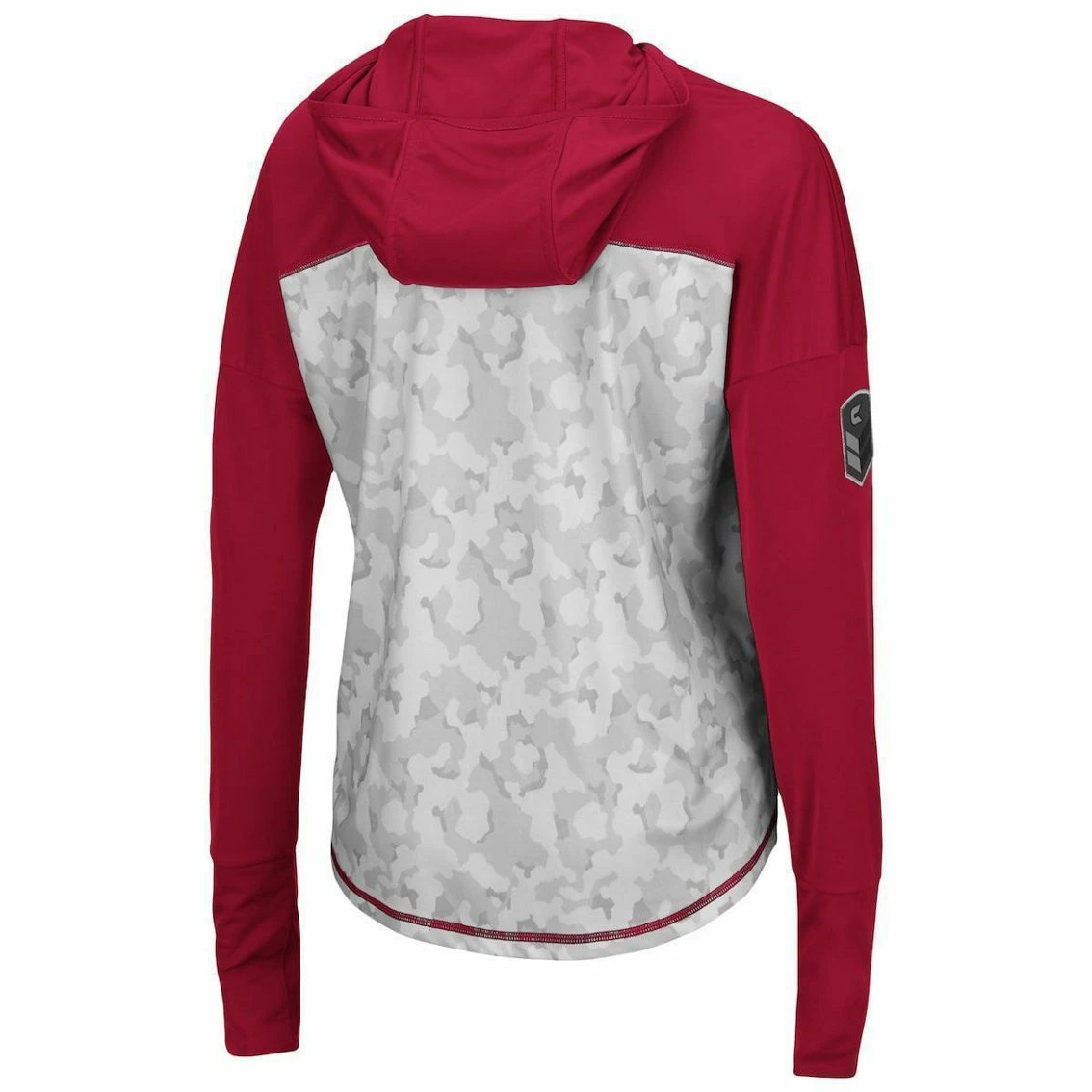 Colosseum Women's Gray/Cardinal Arkansas Razorbacks OHT Military Appreciation Mission Arctic Camo Hoodie Long Sleeve T-Shirt 4 Colosseum Women's Gray/Cardinal Arkansas Razorbacks OHT Military Appreciation Mission Arctic Camo Hoodie Long Sleeve T-Shirt - Image 4