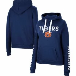 Colosseum Women's Navy Auburn Tigers 3-Hit Pullover Sweatshirt