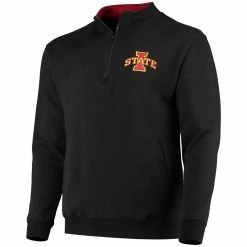 Colosseum Men's Black Iowa State Cyclones Tortugas Logo Quarter-Zip Jacket -Colosseum Shop DSCO1148303157 1007 ALT2