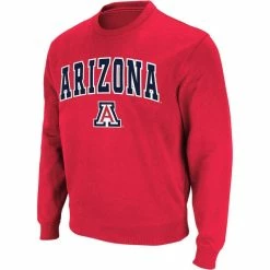 Colosseum Men's Red Arizona Wildcats Arch & Logo Crew Neck Sweatshirt -Colosseum Shop DSCO1148305290 2910 ALT2