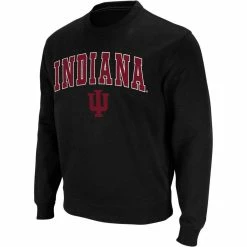 Colosseum Men's Black Indiana Hoosiers Arch & Logo Crew Neck Sweatshirt -Colosseum Shop DSCO1148305434 1007 ALT2