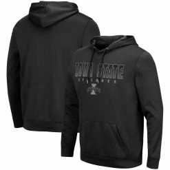 Colosseum Men's Black Iowa State Cyclones Blackout 3.0 Pullover Hoodie