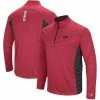 Colosseum Men's Heathered Cardinal/Black Arkansas Razorbacks Audible Windshirt Quarter-Zip Pullover Jacket