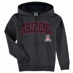 Colosseum Youth Charcoal Arizona Wildcats Applique Arch & Logo Full-Zip Hoodie