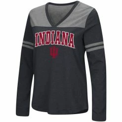 Colosseum Women's Black Indiana Hoosiers Core Heritage Arch Logo V-Neck Long Sleeve T-Shirt -Colosseum Shop DSCO1148307178 1007 ALT2