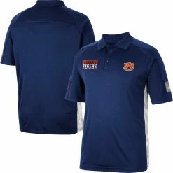 Men's Colosseum Navy Auburn Tigers OHT Military Appreciation Snow Camo Raglan Polo