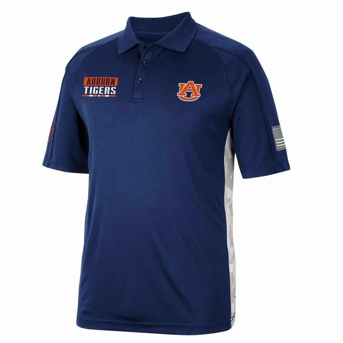 Men's Colosseum Navy Auburn Tigers OHT Military Appreciation Snow Camo Raglan Polo 3 Men's Colosseum Navy Auburn Tigers OHT Military Appreciation Snow Camo Raglan Polo - Image 3