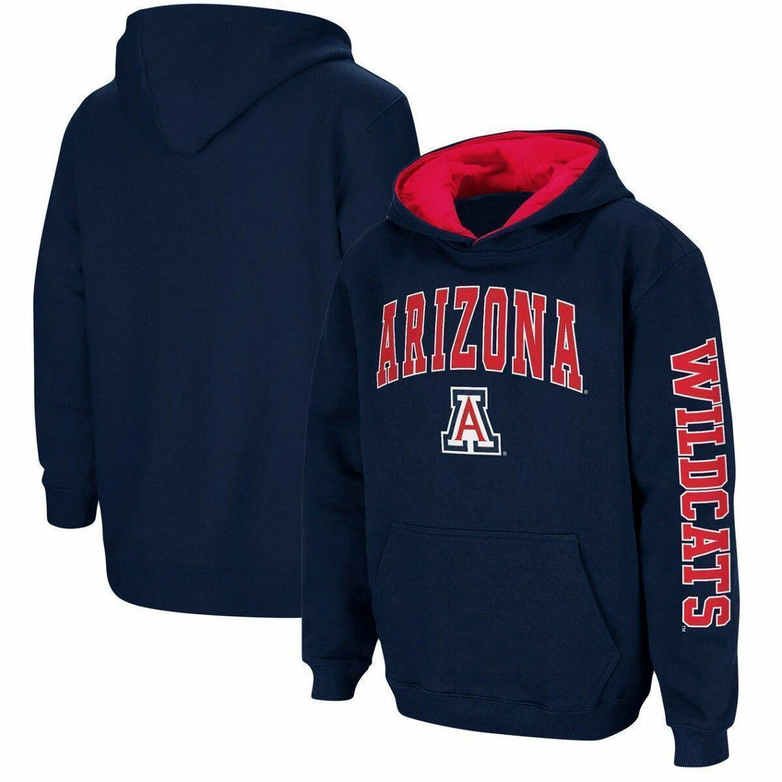 Colosseum Youth Navy Arizona Wildcats 2-Hit Team Pullover Hoodie 2 Colosseum Youth Navy Arizona Wildcats 2-Hit Team Pullover Hoodie - Image 2