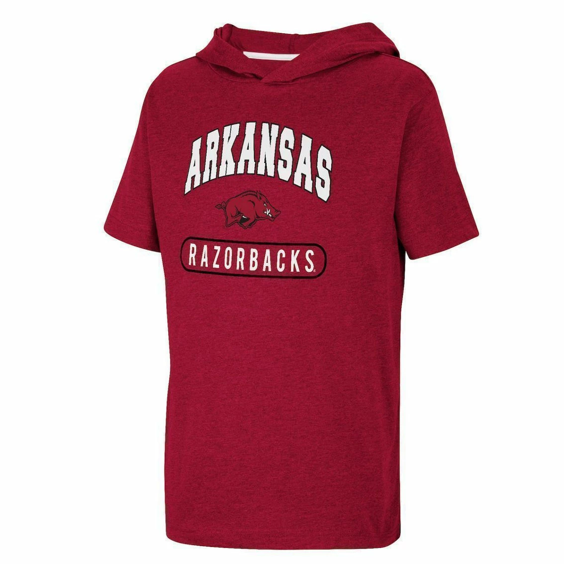 Colosseum Youth Heather Cardinal Arkansas Razorbacks Varsity Hooded T-Shirt 3 Colosseum Youth Heather Cardinal Arkansas Razorbacks Varsity Hooded T-Shirt - Image 3