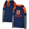 Colosseum Youth Navy Auburn Tigers Colorblocked Raglan Pullover Hoodie