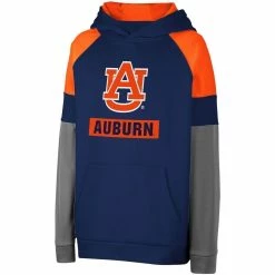 Colosseum Youth Navy Auburn Tigers Colorblocked Raglan Pullover Hoodie -Colosseum Shop DSCO1148307598 1320 ALT2