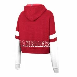 Colosseum Women's Cardinal Arkansas Razorbacks Throwback Stripe Arch Logo Cropped Pullover Hoodie 7 Colosseum Women's Cardinal Arkansas Razorbacks Throwback Stripe Arch Logo Cropped Pullover Hoodie -Colosseum Shop DSCO1148308160 4633 ALT3