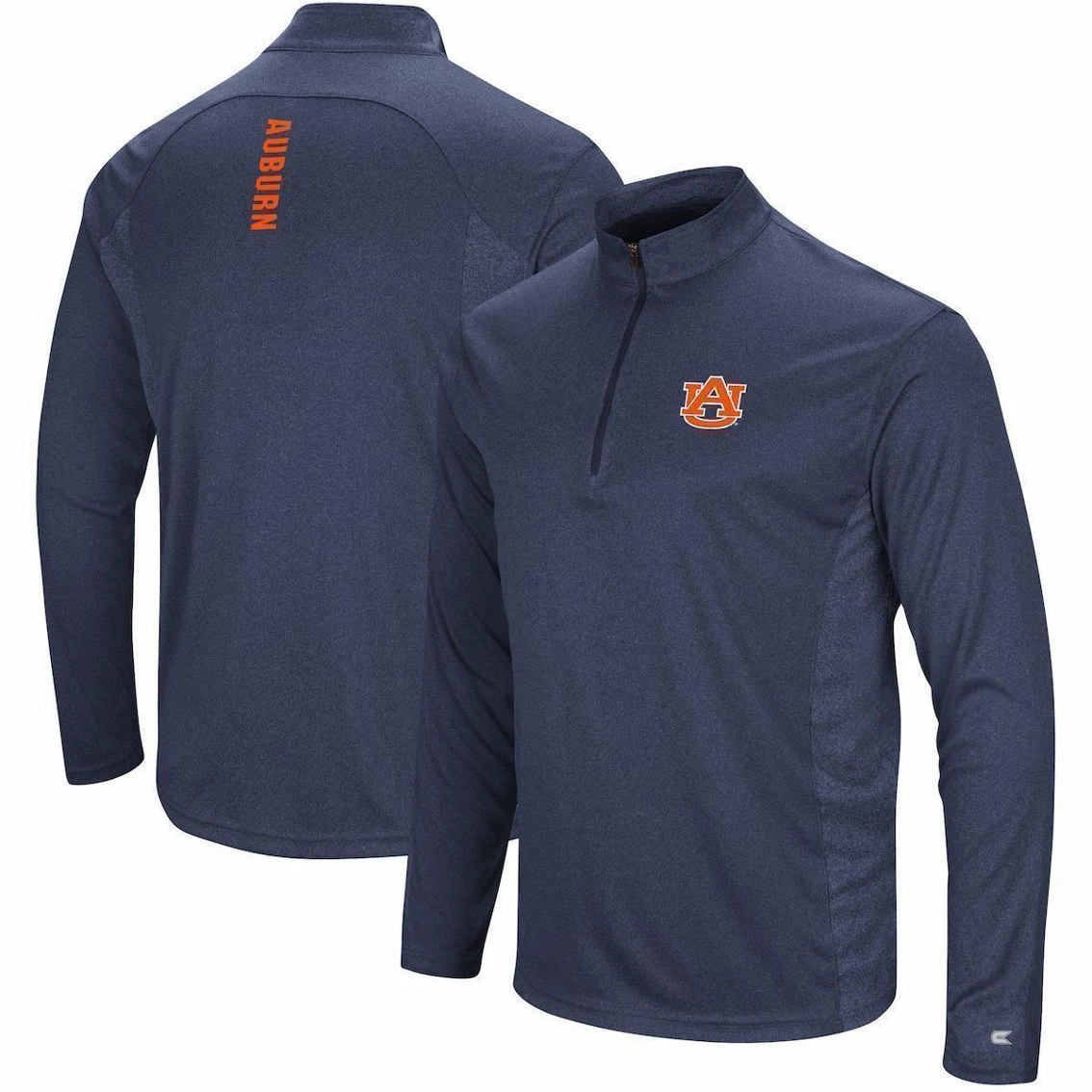 Colosseum Men's Heathered Navy Auburn Tigers Audible Windshirt Quarter-Zip Pullover Jacket 1 Colosseum Men's Heathered Navy Auburn Tigers Audible Windshirt Quarter-Zip Pullover Jacket