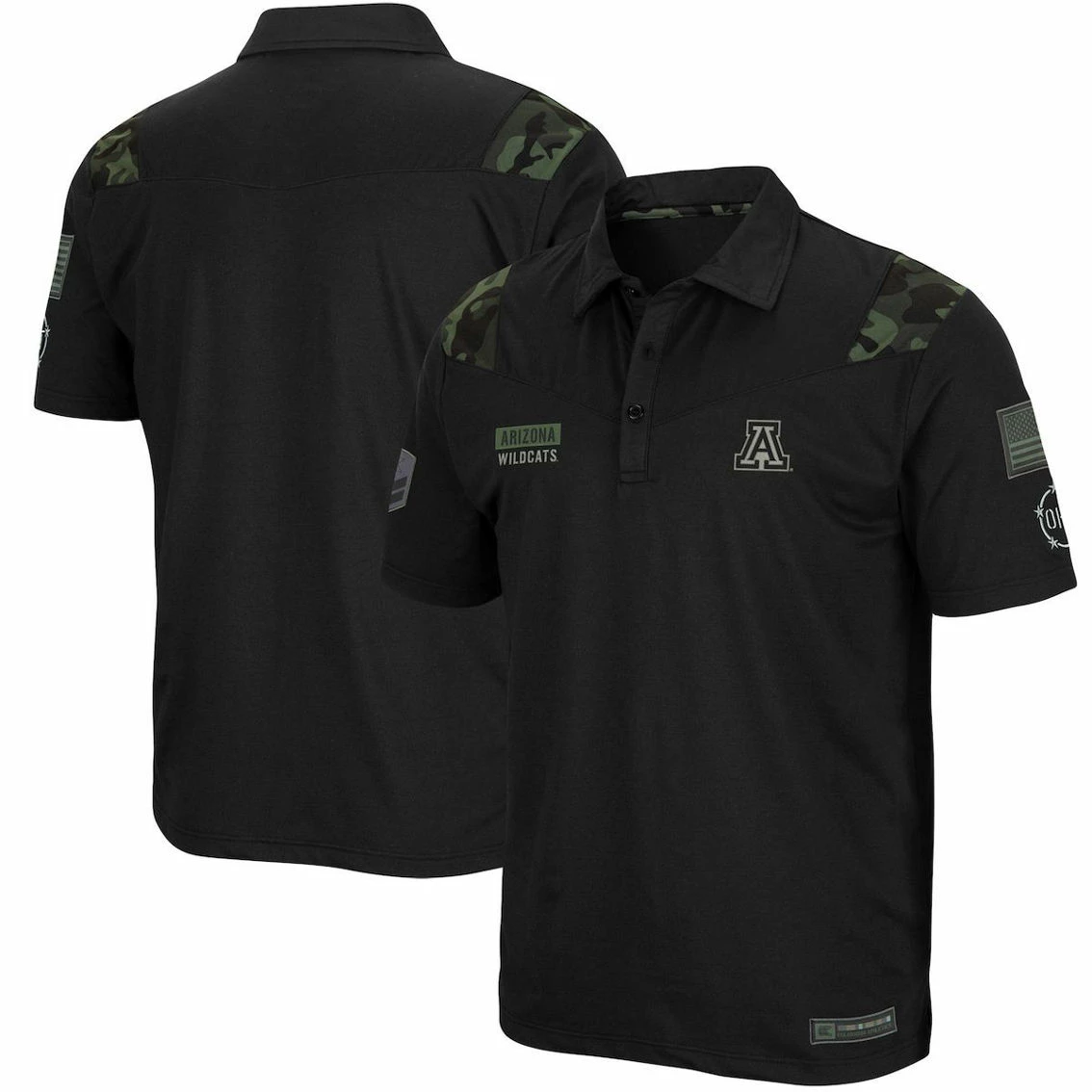 Men's Colosseum Black Arizona Wildcats OHT Military Appreciation Sierra Polo 1 Men's Colosseum Black Arizona Wildcats OHT Military Appreciation Sierra Polo