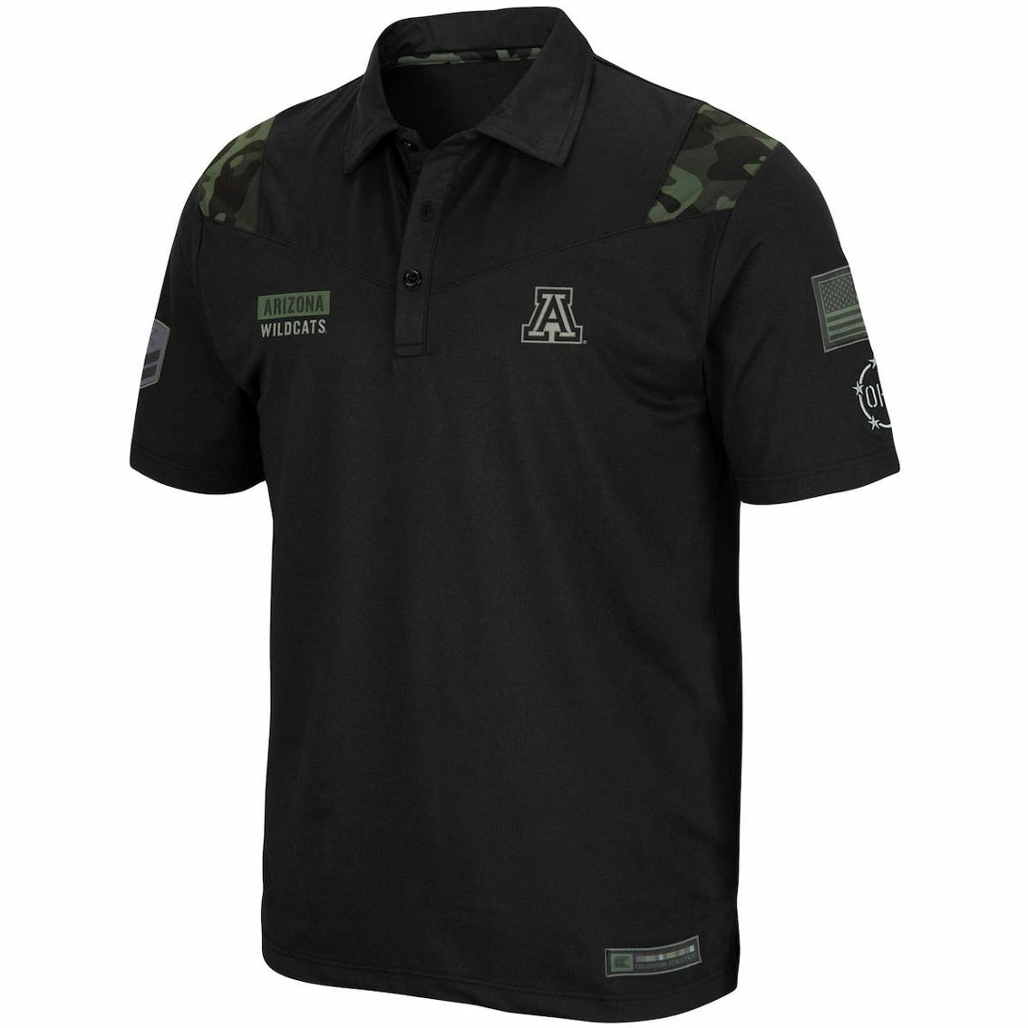Men's Colosseum Black Arizona Wildcats OHT Military Appreciation Sierra Polo 3 Men's Colosseum Black Arizona Wildcats OHT Military Appreciation Sierra Polo - Image 3