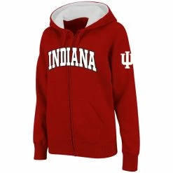 Colosseum Women's Crimson Indiana Hoosiers Arched Name Full-Zip Hoodie
