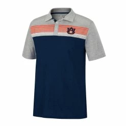 Colosseum Men's Navy/Heathered Gray Auburn Tigers Caddie Polo -Colosseum Shop DSCO1148310286 1320 ALT2