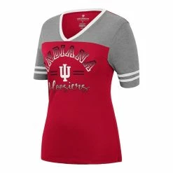 Women's Colosseum Crimson/Heathered Gray Indiana Hoosiers There You Are V-Neck T-Shirt 6 Women's Colosseum Crimson/Heathered Gray Indiana Hoosiers There You Are V-Neck T-Shirt -Colosseum Shop DSCO1148311271 2840 ALT2