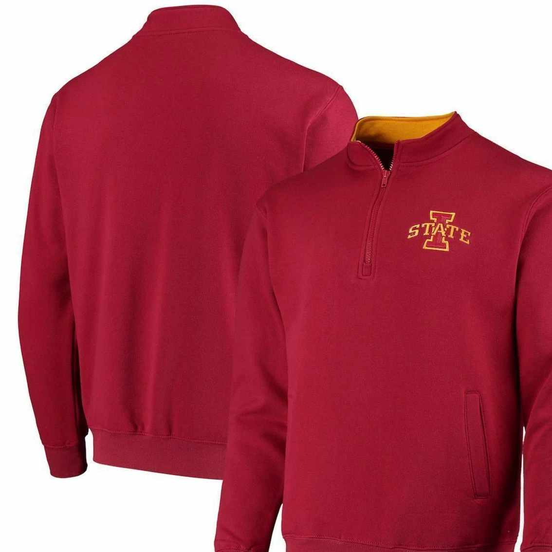 Men's Colosseum Cardinal Iowa State Cyclones Tortugas Logo Quarter-Zip Jacket 1 Men's Colosseum Cardinal Iowa State Cyclones Tortugas Logo Quarter-Zip Jacket