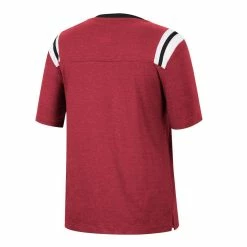 Women's Colosseum Heathered Cardinal Arkansas Razorbacks 15 Min Early Football V-Neck T-Shirt -Colosseum Shop DSCO1148312092 4633 ALT3