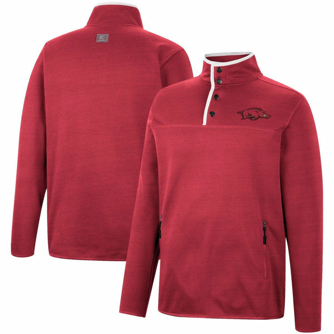 Men's Colosseum Cardinal Arkansas Razorbacks Rebound Quarter-Snap Jacket 1 Men's Colosseum Cardinal Arkansas Razorbacks Rebound Quarter-Snap Jacket