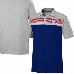 Men's Colosseum Navy/Heathered Gray Arizona Wildcats Caddie Polo