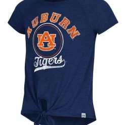 Girls Youth Colosseum Navy Auburn Tigers Salt Tie-Front Raglan T-Shirt -Colosseum Shop DSCO1148312765 SXT5 ALT2