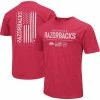 Colosseum Men's Heather Cardinal Arkansas Razorbacks OHT Military Appreciation Flag 2.0 T-Shirt