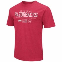 Colosseum Men's Heather Cardinal Arkansas Razorbacks OHT Military Appreciation Flag 2.0 T-Shirt -Colosseum Shop DSCO1148313065 4633 ALT2