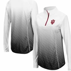 Colosseum Women's Black Indiana Hoosiers Magic Ombre Quarter-Zip Raglan Jacket