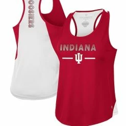 Women's Colosseum Crimson Indiana Hoosiers Sachs 2-Hit Scoop Neck Racerback Tank Top