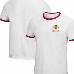 Men's Colosseum White Iowa State Cyclones Left Chest Ringer T-Shirt