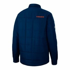 Men's Colosseum Navy Auburn Tigers Detonate Quilted Full-Snap Jacket -Colosseum Shop DSCO1148313364 1320 ALT3
