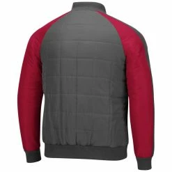 Men's Colosseum Charcoal/Cardinal Iowa State Cyclones 1940s Bomber Raglan Full-Snap Jacket -Colosseum Shop DSCO1148313537 1904 ALT3