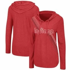 Colosseum Women's Crimson Indiana Hoosiers Bernadette Hoodie Long Sleeve T-Shirt