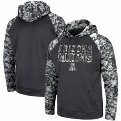 Colosseum Men's Charcoal Arizona Wildcats OHT Military Appreciation Digital Camo Pullover Hoodie